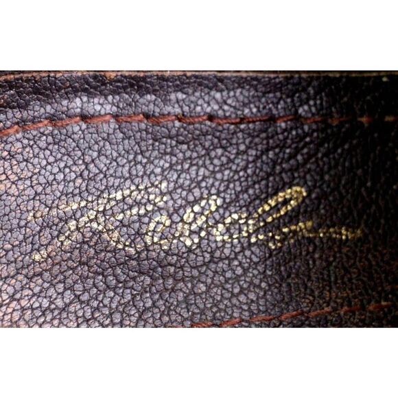 Rebels PERFORATED BROWN REAL LEATHER ROUND TOE LOW HEEL SLIP ON LOAFER SHOES 8M - Picture 7 of 10